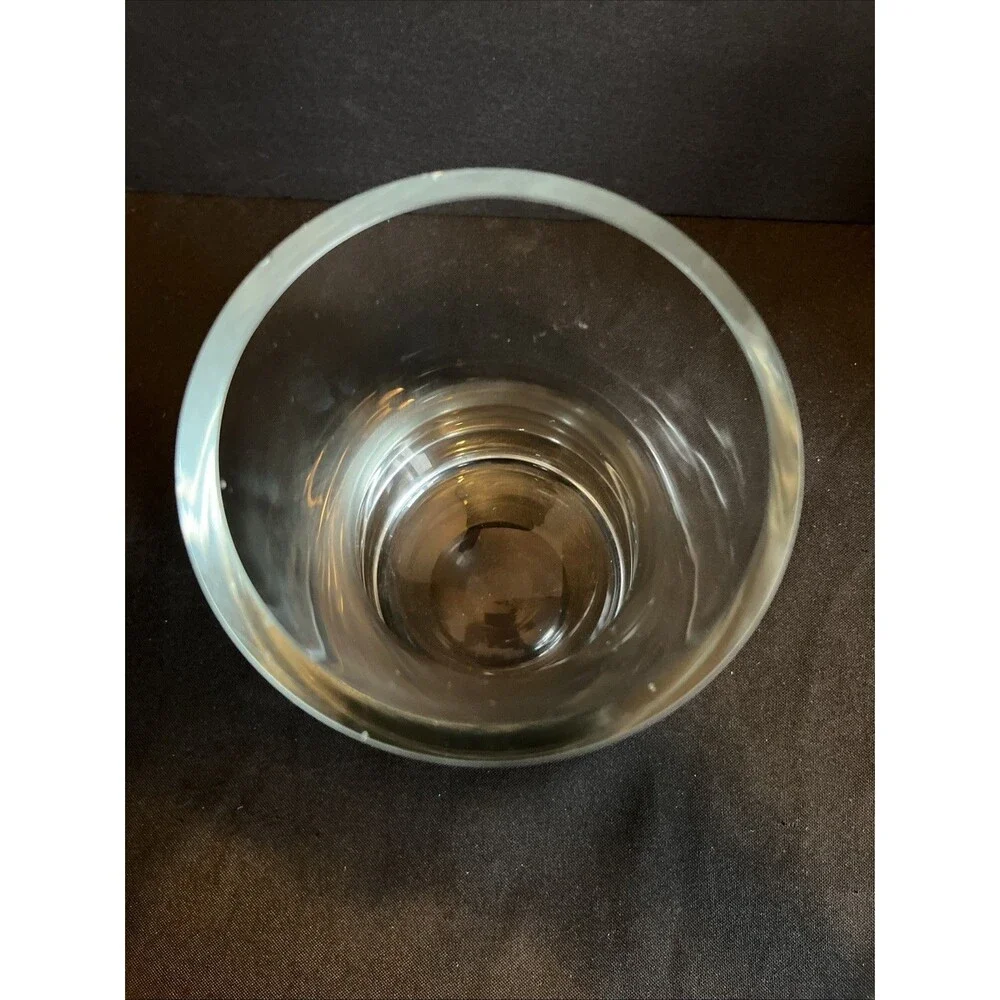 Elegant VTG Lead Crystal Vase with Hour Clock Look Heavy Thick Glass 6.5”X4.25”